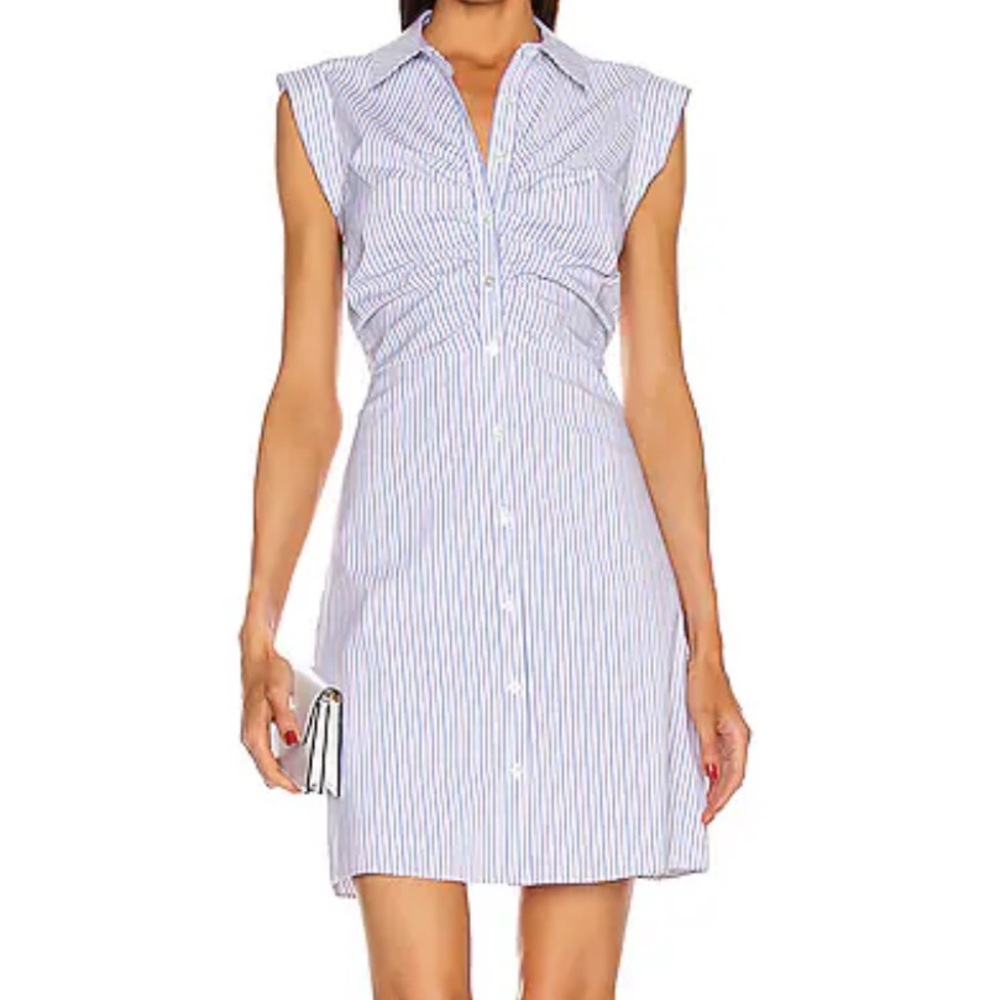 Veronica Beard Ferris Ruched Stretch Shirtdress